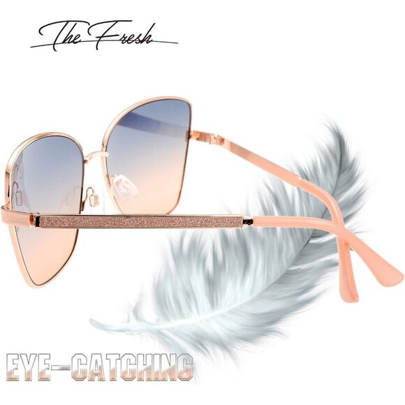 Women Sunglasses UV400 Protection Blue Coral Lenses Elegant Gift Box main image 8